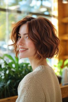 Discover the beauty of a natural short hairstyle women are falling in love with! This effortless bob with subtle waves embraces your features while showcasing a fresh and youthful look. Perfect for those seeking low-maintenance elegance, this hairstyle enhances your natural texture and adds a touch of sophistication. Step into a world where beauty meets simplicity—it's time to embrace your natural charm! Effortless Bob, Chic Natural, Hair Up Or Down, The Beauty Department, Hairstyle Women, Short Hairstyle, Hairstyles Haircuts, Short Hairstyles For Women