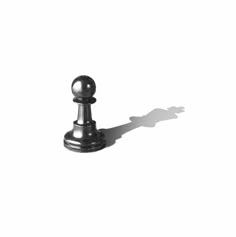 the shadow of a chess pawn on a white background