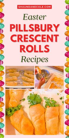 Easter Pillsbury Crescent Rolls shaped like Easter carrots. Infographic how to recipe & instructions  tutorial. Easter Recipes Breakfast, Appetizers For Easter, Easter Breakfast Brunch, Crescent Roll Carrots, Food Crafts For Kids, Breakfast Ideas Brunch, Easter Food Ideas, Pillsbury Crescent Roll Recipes, Pillsbury Crescent Rolls