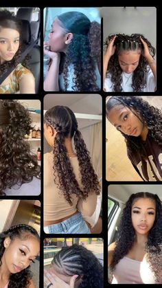 Clean Girl Slick Back, Braids Side Part, Hair Inspo Braids, Coily Hairstyles, Middle Part Curly Hair, Curly Hair Advice