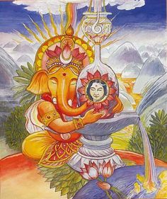 an image of lord ganesha on the cover of a book