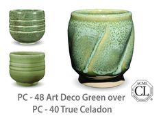 Clay Experiments, Ceramics Glaze, Green Art Deco