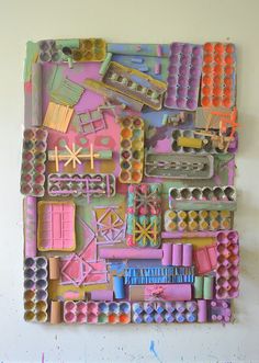 an art work made out of different types of objects