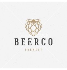 a beer logo with hops on it