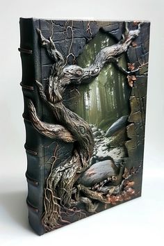 a book with an image of a tree in the woods on it's cover