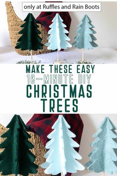 I love how easy it is to bring holiday charm to your mantle with these DIY Scandinavian Christmas trees! They're so cute but having a Cricut cut file for Christmas trees is perfect! Grab the quick Christmas craft tutorial here. Felt Winter Trees, Felt Stacked Christmas Trees, Scandi Christmas Tree Template, Diy Large Felt Christmas Tree, Felt Chritmas Tree Cut Out, Scandinavian Christmas Trees, Diy Felt Christmas Tree, Felt Tree, Little Christmas Trees