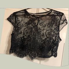 Black Lace Cropped Top Womens Valentine’s Day Gift Summer Spring Day Gift Her Trends Trendy Trending Classic Classy Shabby Chic Lingerie Sweaters Cardigan Holiday Fall Winter Spring Summer Warm Floral Preppy Office Attire Cute Trendy Stylish Sweaters Cottagecore Preppy Casual Sexy Modest Maximalist Jacket Gift Girly Date Night Minimalist Sweaters Top Cozy Soft Work Vintage Wedding Guest Party Attire Design Formal Frill Dress Minimalist Workplace Work Engagement Gathering Blazers Boho Blouse Top Spring Cropped Lace Top For Night Out, Spring Lace Crop Top For Night Out, Spring Night Out Cropped Lace Top, Elegant Sheer Crop Top For Night Out, Elegant Sheer Crop Top For Evening, Elegant Sheer Evening Crop Top, Elegant Lace Crop Top For Night Out, Lace Crop Top For Night Out, Black Sheer Crop Top For Spring