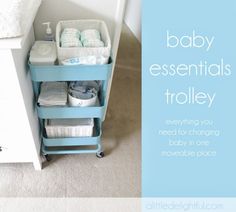 baby essentials trolley for changing diapers in one movable place