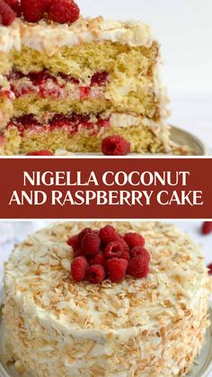 Nigella Coconut And Raspberry Cake Coconut And Raspberry Cake, Coconut Jam Cake, Raspberry Lemon Cake Recipe, Raspberry Coconut Cake, Raspberries Cake, Raspberry Cake Recipe, Berry Cakes, Raspberry Cake Recipes, Raspberry Lemon Cakes