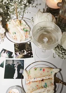 a table topped with plates filled with cake