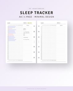 the printable sleep tracker is shown in white