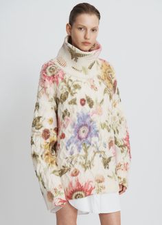 The MONSE Chunky Floral Sweater brings a twist to the classic cold-weather sweater, layered over our Off The Shoulder Shirt. Featuring our alien print florals that are out of this world! Wool Turtleneck Sweater, Floral Sweater, Wool Turtleneck, Shoulder Shirts, Fashion Help, Plant Life, Sweater Fashion, Holiday Outfits, Chunky Knit