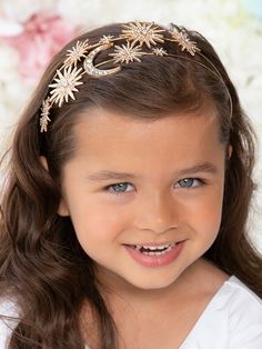 Moon & Stars Gold Tiara | Chasing Fireflies Costume Headbands, Butterfly Headpiece, Fairy Headband, 1920s Headband, Cat Headband, Goddess Crown, Stars Gold, Chasing Fireflies, Leaves Headband