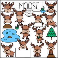 moose clip art for the classroom to use in their writing and drawing worksheets