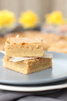 two pieces of cake sitting on top of a plate