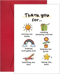 a greeting card with the words thank you for