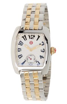 MICHELE Women's Urban Bracelet Watch, 29mm x 35mm | Nordstromrack Two Tone Watches Women, Michele Watches, Boyfriend Watch, Jewelry Watch, Tick Tock, Two Tone Watch, Delicate Jewelry, Urban Style, Watch Gifts