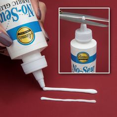 a bottle of glue being used to make nails