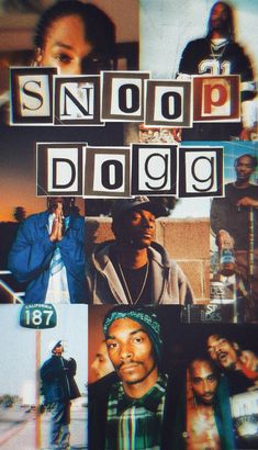 a collage of photos with the words snoop d dogg on them and images of young men