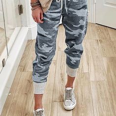 Stylish Grey Camo Print Casual Chic Sporty Style Elastic Waistband With Tie Super Soft And Cozy Fit Sporty Pants With Side Pockets Pairs Well With A T-Shirt, Blouse Or Hoodie S (Us 4-6) M (Us 8-10) L (Us 12-14) Xl (Us 16-18) 95%Polyester+5%Spandex Thanks For Browsing My Closet! Add Like(S) To A “Bundle” For A Private Offer/Discounted Shipping. Open To Reasonable Offers. Happy Poshing Free Gift With Every Boutique Purchase Grey Camo Pants Outfit, Camo Pants For Women, Grey Camo Pants, Jogging Pants Women, Camo Pants Outfit, Fishnet Leggings, Streetwear Pants, Harem Pants Women, Womens Camo