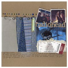 a collage of photos, papers, and other items from the radiohead album