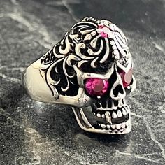 Handmade Punk Boho Biker Men's Ring , Demonic Skull Ring , Oxidized Cool Ring , Gothic Skull Style , Special Gift For Guitar Bikers , Gift For Him , Same Day For Shipping ✧ Product Details * Handmade İtem * Gender : Male / Female * Material : 925K Sterling Silver * Ring Weight : 11 Grams ✔ Usage Details * Silver jewelry is very sensitive to chemicals. It is recommended to keep away from chemical substances such as cream, bleach, deodorant, detergent. * Silver jewelry can also darken quickly in salt water, that is, in sea water. For this reason, it is best to remove them when swimming in the sea. ✔ Shipping * Your orders placed on weekdays are delivered to the cargo on the same day. Your orders placed on the weekend are delivered to the cargo on Monday. ✔ Other Details * Our products are ha Black Punk Skull Ring Collectible, Black Punk Style Skull Ring Collectible, Punk Skull Ring For Biker Events, Punk Skull Rings As Gift, Punk Style Skull Ring For Halloween Collectible, Handmade Punk Skull Rings, Black Biker Skull Ring Gift, Biker Style Skull Jewelry, Black Biker Style Skull Ring As Gift