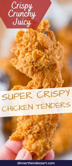 crispy chicken tenders are super crispy and easy to make with only 3 ingredients