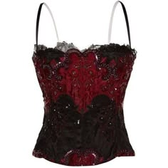 Red Goth Outfits, Corsette Tops, Red Corset Top, Lizzie Hearts, Corset Tops, Red Corset, Outfit Png, Corset Fashion, Burgundy Top