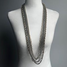 Ciner Ny Multi Chain Necklace Length: 35 Inches Multi Chain Necklace, Necklace Chain Lengths, Necklace Length, Womens Jewelry Necklace, Silver Gold, Chain Necklace, Jewelry Necklaces, Necklaces, Women Jewelry