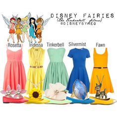 Disneybound Group Outfits, Group Disney Bounding, 21stbirthday Ideas, Group Disneybound, Bounding Outfits, Disney Faries, Disney Character Outfits, Disney Bound Outfits Casual, Disney Dress Up