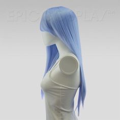 The Epic Cosplay Nyx Wig - Ice Blue is a beautiful and full long wig that can be styled in any way you like. These wigs can be worn as is or cut to your desired length. Blue Cosplay, Short Lace Front Wigs, Long Straight Wig, French Street Fashion, Ponytail Wig, French Street, Blue Wig, Epic Cosplay, Natural Blondes