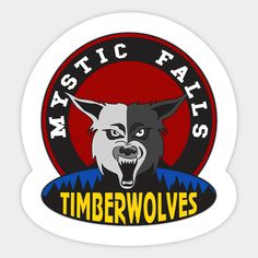 a grey t - shirt with the words, mystic falls timberwolves on it