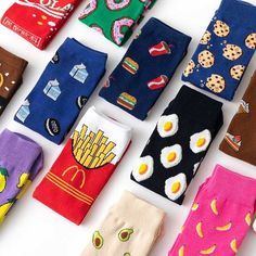 Types Of Socks, Food Socks, Couples Cosplay, Iconic Socks, Korean Socks, No Egg Cookies, Socks Funny, Japanese Harajuku, Ankle Socks Women