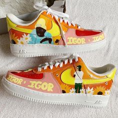 Tyler Swoosh Custom Air Force 1-shecustomize Painted Air Force 1, Shoe Artwork, Painted Sneakers, Unique Sneakers, Air Force 1 Custom, Custom Air Force 1, Custom Nike, Leather Paint, Shoes Custom