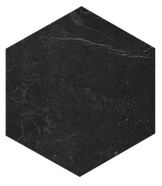 a black marble hexagonal object on a white background with no image in it