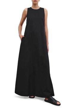 Marcella Gracie A-Line Maxi Dress | Nordstrom Chic Relaxed Fit A-line Maxi Dress, Relaxed Fit V-neck Maxi Dress Unlined, Black Sleeveless Viscose Maxi Dress, Black Non-stretch Summer Maxi Dress, Black Relaxed Fit V-neck Maxi Dress, Hair Care Gifts, Maxi Design, A Line Maxi Dress, Nike Shoes For Sale