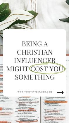 an open book with the title being a christian influencer might cost you something