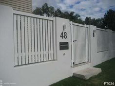 a white fence with the number 48 on it