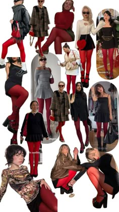 Red Tights Outfit, Red Tights, Rock Outfit, A Collage, Looks Chic, Red Outfit, Your Outfit