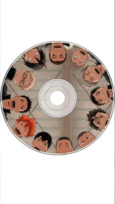 a cd with many faces on it