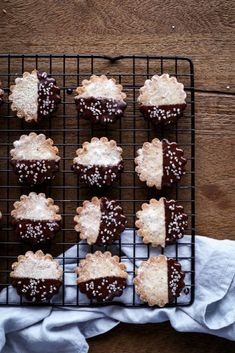 chocolate covered cookies cooling on a wire rack