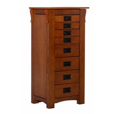 a tall wooden cabinet with five drawers