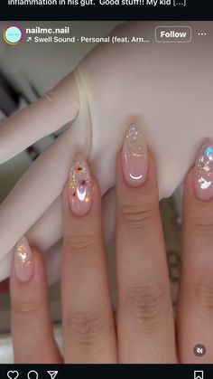 Real Flowers In Nails, Gel X Designs, Jelly Gel Nails, Grow Long Nails, Encapsulated Nails, Green Acrylic Nails, Stiletto Nails Designs, Blush Nails, Classy Acrylic Nails