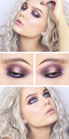 Linda Hallberg; Todays Look July 3 2015 "Purple" - Ash blonde / Silver Hair… Boom Makeup, Plum Eye Makeup, Eye Makeup Glitter, Plum Eyeshadow, Dream Face, Silver Eye Makeup, Pink Eye Makeup, Anna Karina