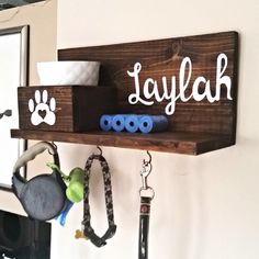 there is a dog leash holder on the wall