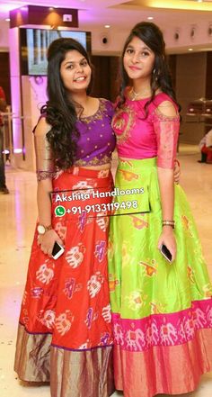 Half Saree Lehenga, Kids Blouse Designs, Lehnga Dress, Half Sarees, Silk Saree Blouse Designs, Long Gown Dress, Half Saree Designs