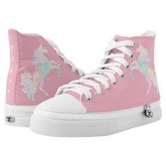 Beautiful and colorful unicorn High-top Sneakers, Women's, Size: US Men 5 / US Women 7, Misty Rose / Pale Blue / Honey Dew Gender: female. Age Group: adult. Blue Honey, Cute Womens Shoes, Colorful Unicorn, Honey Dew, Shoe Wishlist, Rose Pale, Misty Rose, Cute Nike Shoes, Cute Nikes