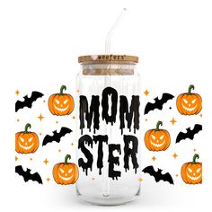 Momster 20oz Libbey Glass Can, 34oz Hip Sip, 40oz Tumbler, 24oz Cold Cup UV DTF or Sublimation Decal Transfer - Weefers Cup Wraps, Libbey Glass Can, Cup Designs, Dtf Printing, 40oz Tumbler, Cup Wrap, Transfer Tape, Uv Dtf, Cold Cup