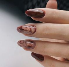 Nail Art Brown, Brown Nail Art, Small Nails, November Nails, Hello Nails, Nails Salon, Casual Nails, Spring Nail, Brown Nails