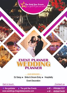 an event planner flyer for a wedding